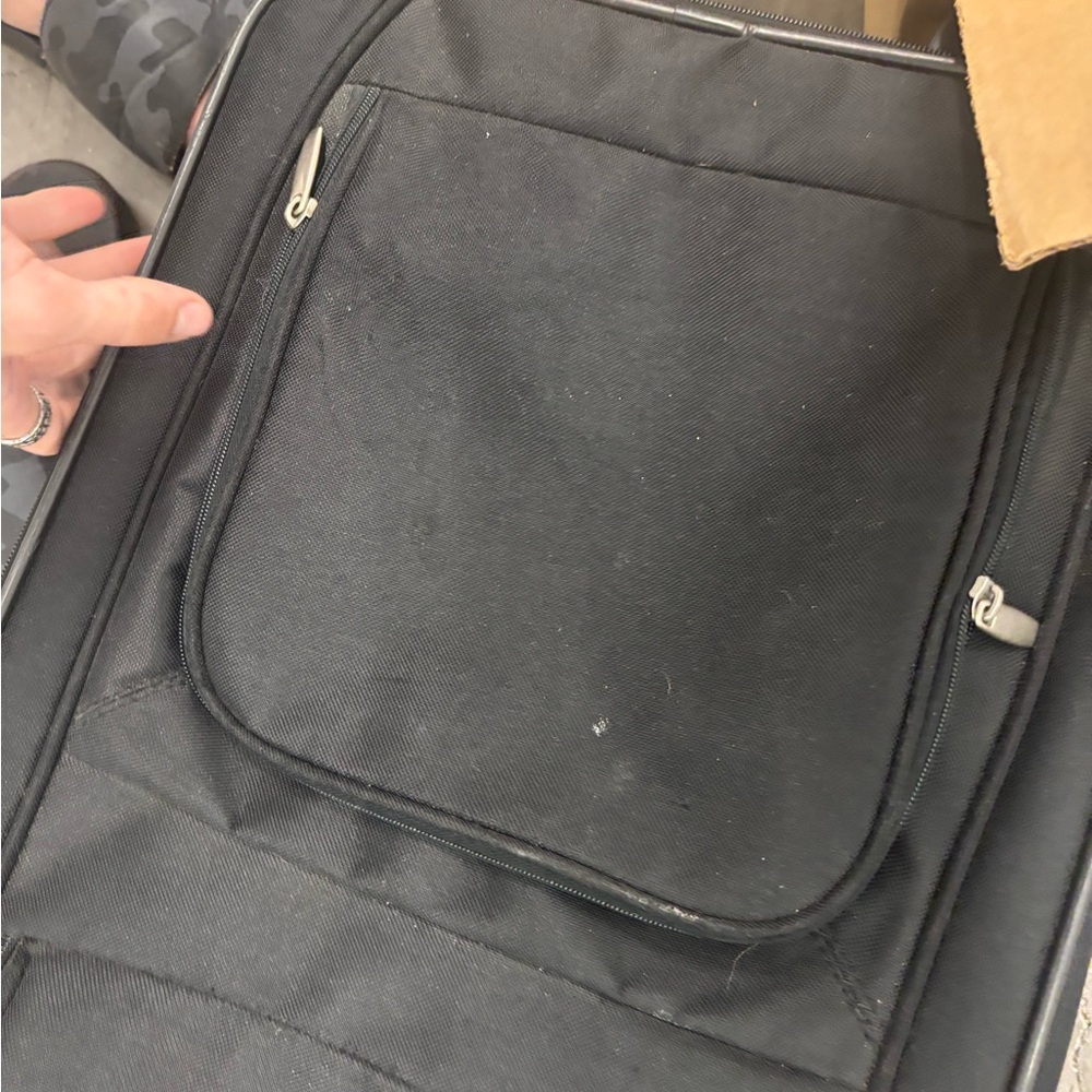 Essentials Black Suitcase With Retractable Handle… - image 6